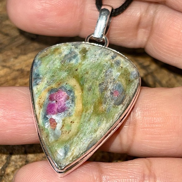 Teardrop Ruby Fuchsite Pendant 2” - Picture 9 of 10